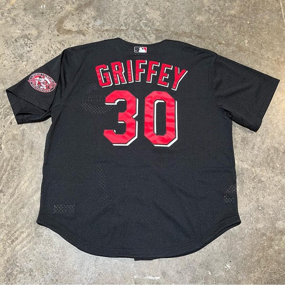Mitchell & Ness Cincinnati Reds Ken Griffey Jr 2000 Black Jersey Men’s Size XL - Picture 2 of 9
